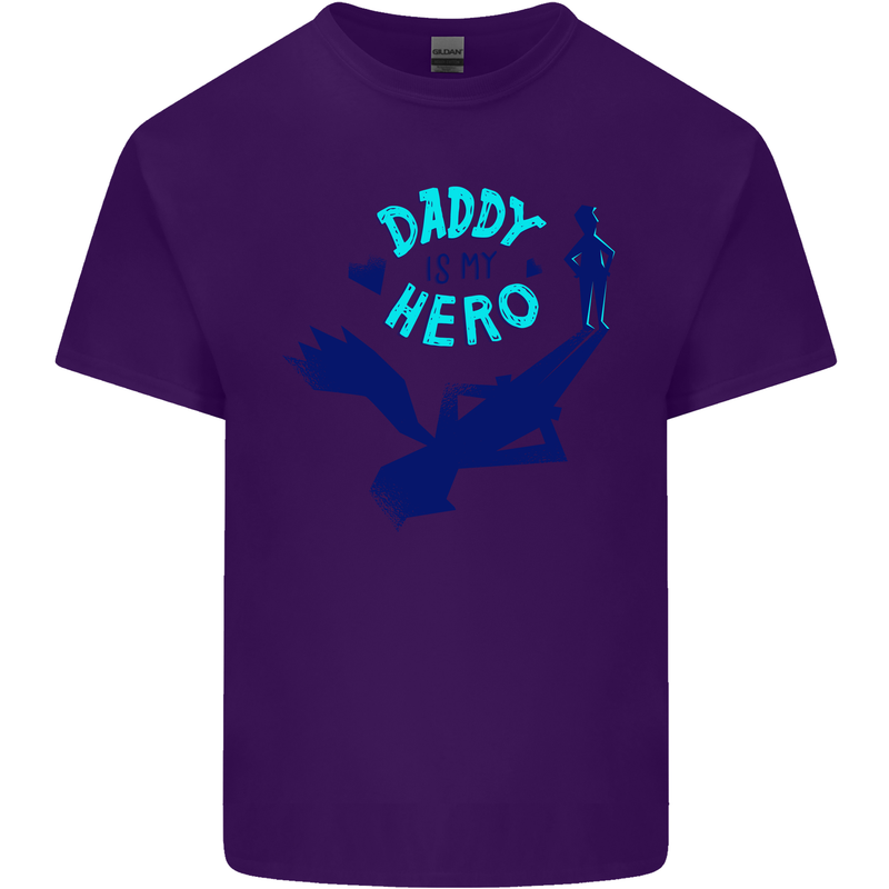 Daddy is My Superhero Funny Fathers Day Mens Cotton T-Shirt Tee Top Purple