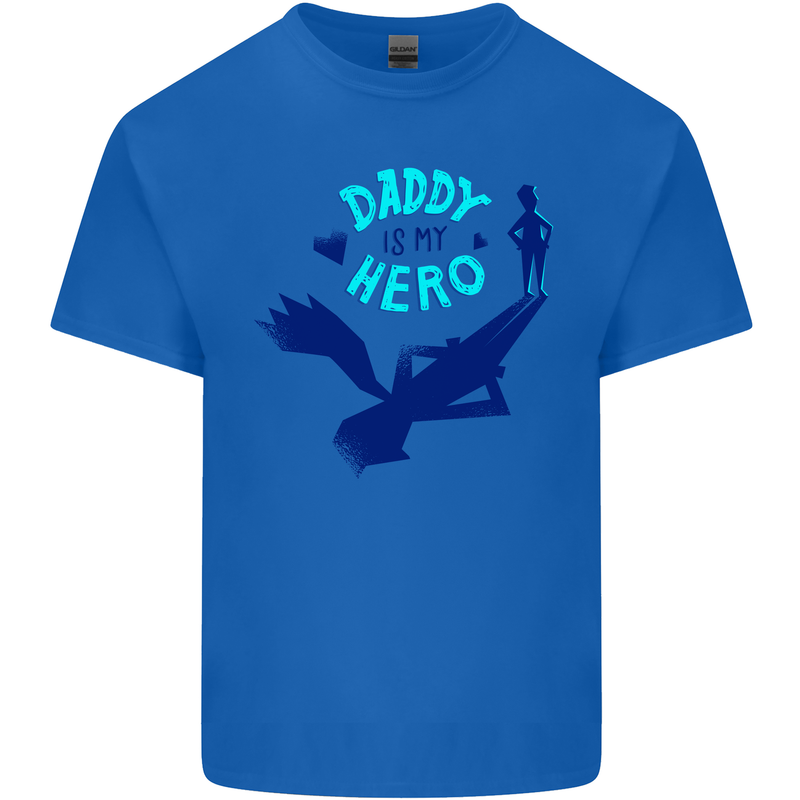 Daddy is My Superhero Funny Fathers Day Mens Cotton T-Shirt Tee Top Royal Blue