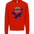 Daddy is My Superhero Funny Fathers Day Mens Sweatshirt Jumper Bright Red