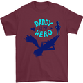 Daddy is My Superhero Funny Fathers Day Mens T-Shirt 100% Cotton Maroon