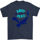 Daddy is My Superhero Funny Fathers Day Mens T-Shirt 100% Cotton Navy Blue