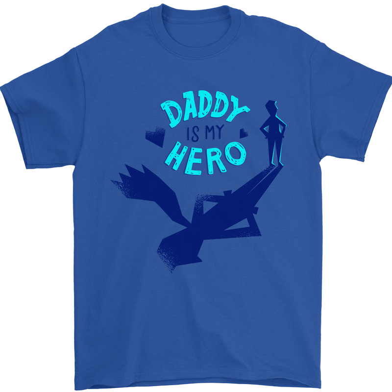 Daddy is My Superhero Funny Fathers Day Mens T-Shirt 100% Cotton Royal Blue