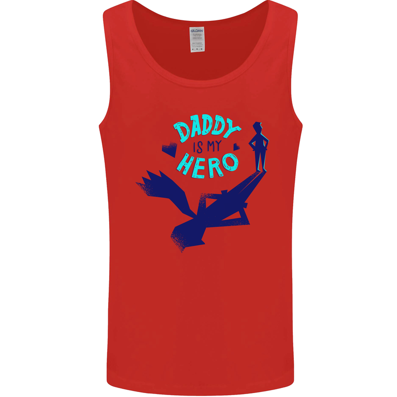 Daddy is My Superhero Funny Fathers Day Mens Vest Tank Top Red
