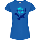 Daddy is My Superhero Funny Fathers Day Womens Petite Cut T-Shirt Royal Blue