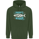 Daddys Fishing Buddy Funny Fisherman Childrens Kids Hoodie Forest Green