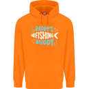 Daddys Fishing Buddy Funny Fisherman Childrens Kids Hoodie Orange
