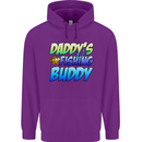 Daddys Fishing Buddy Funny Fisherman Childrens Kids Hoodie Purple