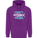 Daddys Fishing Buddy Funny Fisherman Childrens Kids Hoodie Purple