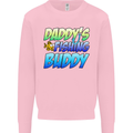 Daddys Fishing Buddy Funny Fisherman Kids Sweatshirt Jumper Light Pink