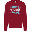 Daddys Fishing Buddy Funny Fisherman Kids Sweatshirt Jumper Red