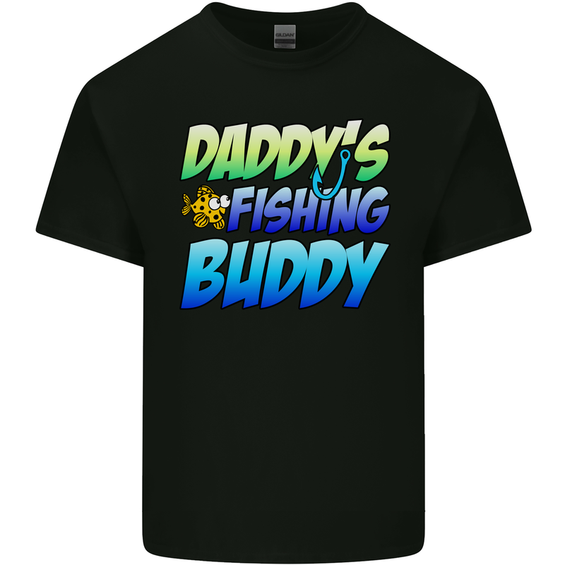 Daddys Fishing Buddy Funny Fisherman Kids T-Shirt Childrens Black