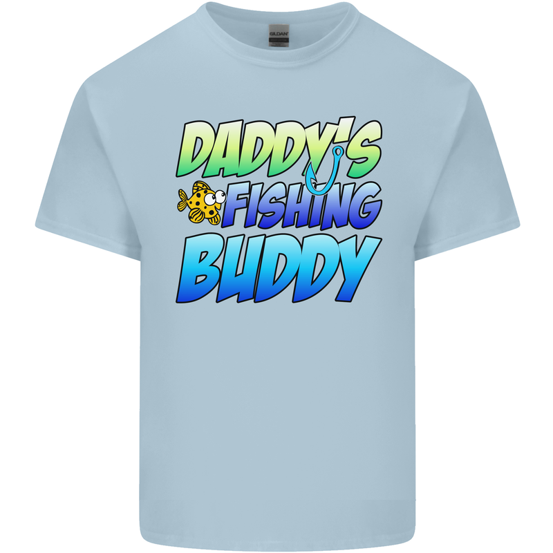 Daddys Fishing Buddy Funny Fisherman Kids T-Shirt Childrens Light Blue