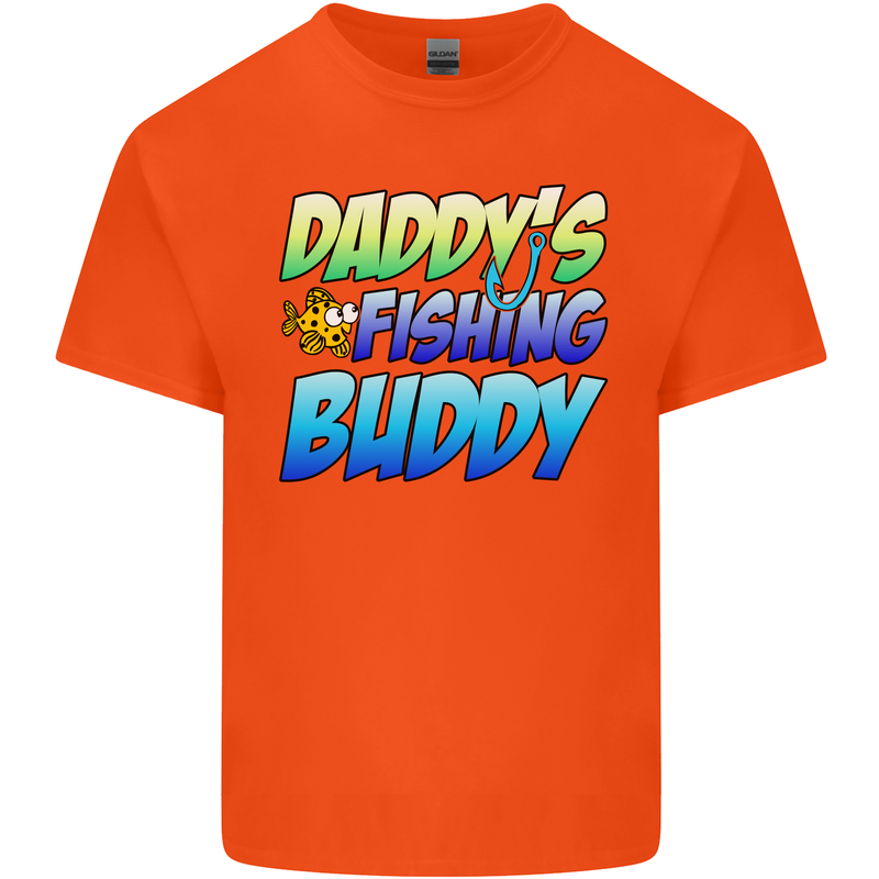 Daddys Fishing Buddy Funny Fisherman Kids T-Shirt Childrens Orange