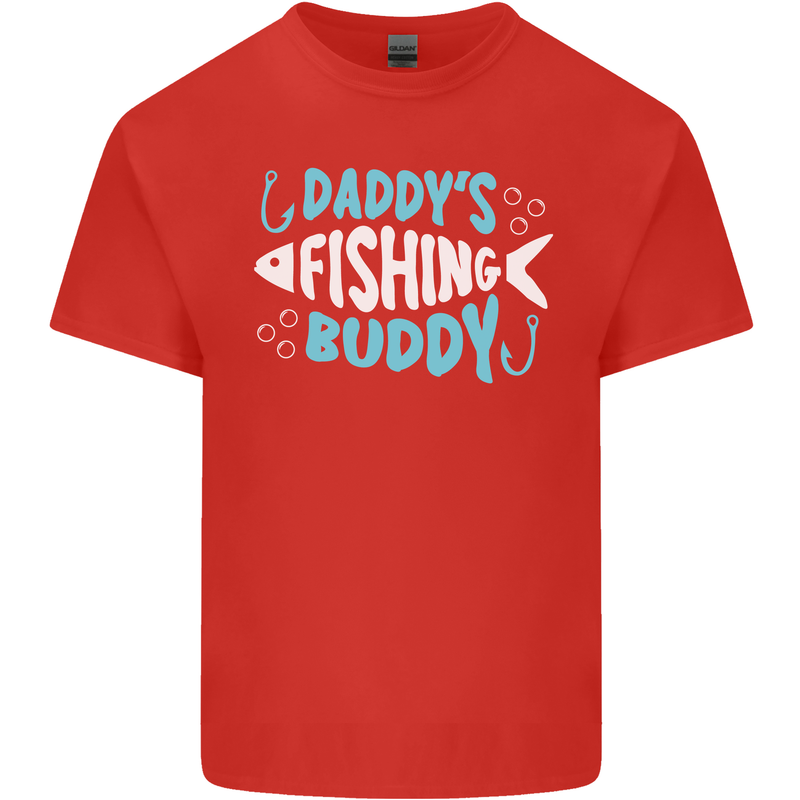 Daddys Fishing Buddy Funny Fisherman Kids T-Shirt Childrens Red