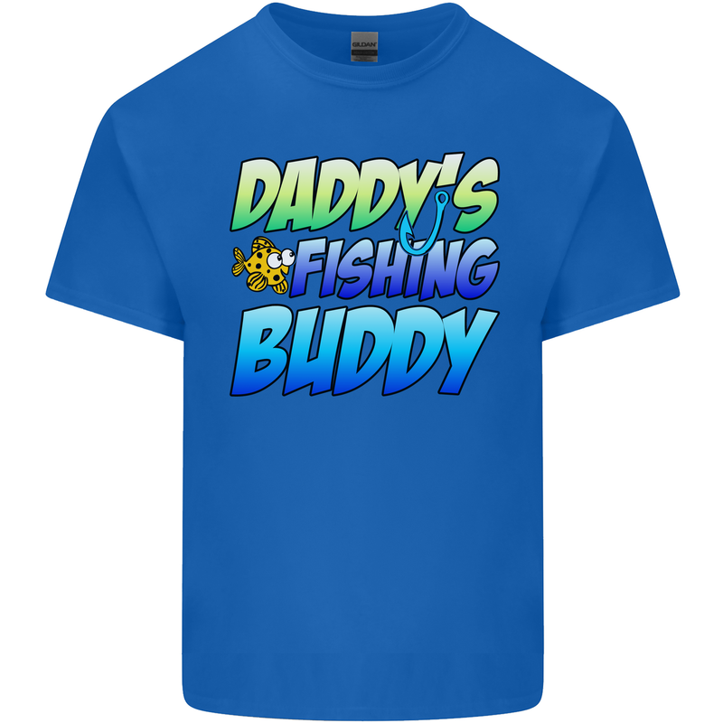 Daddys Fishing Buddy Funny Fisherman Kids T-Shirt Childrens Royal Blue