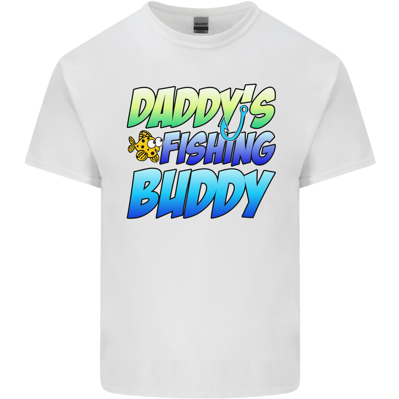 Daddys Fishing Buddy Funny Fisherman Kids T-Shirt Childrens White