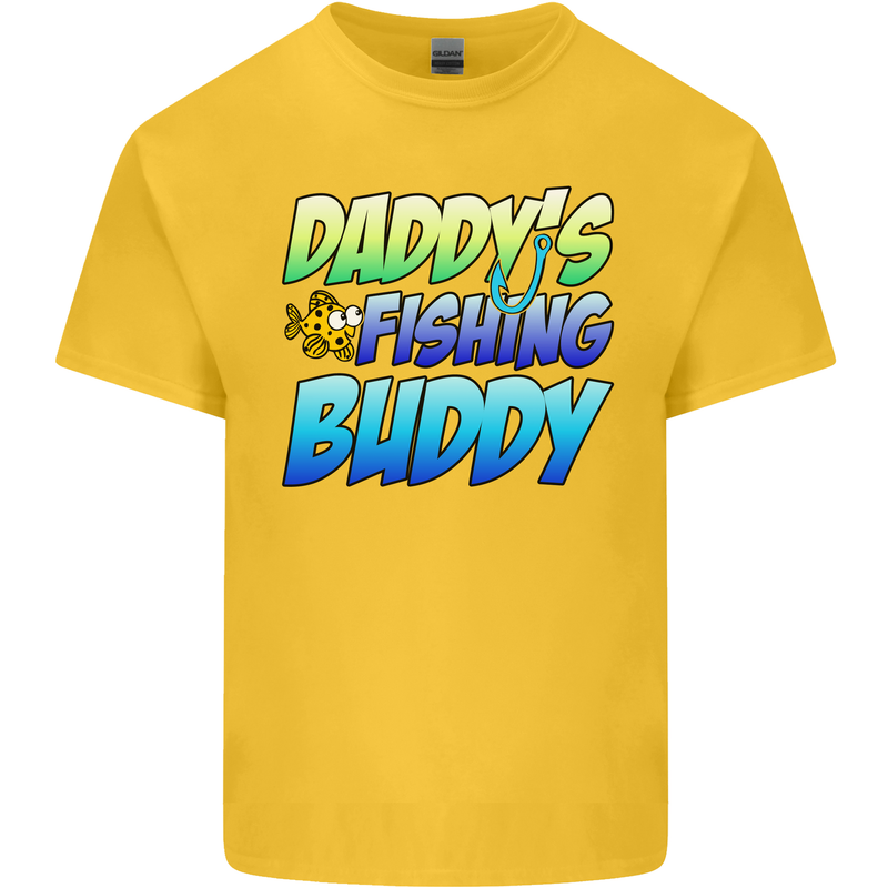 Daddys Fishing Buddy Funny Fisherman Kids T-Shirt Childrens Yellow
