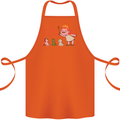 Daddys Princess Funny Unicorn Teddy Bear Cotton Apron 100% Organic Orange