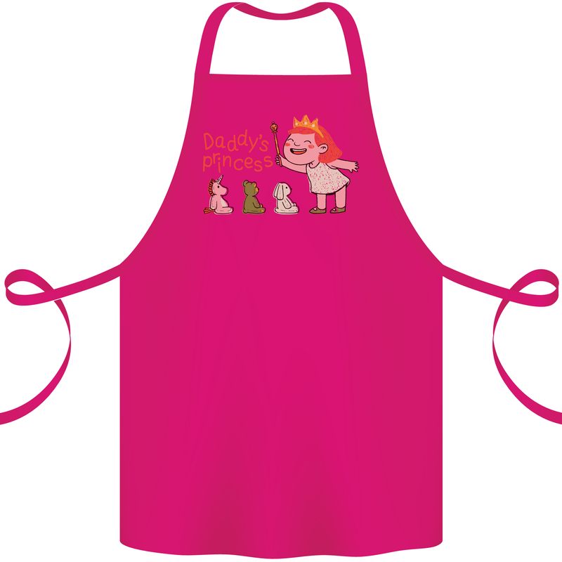 Daddys Princess Funny Unicorn Teddy Bear Cotton Apron 100% Organic Pink