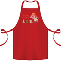 Daddys Princess Funny Unicorn Teddy Bear Cotton Apron 100% Organic Red