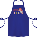 Daddys Princess Funny Unicorn Teddy Bear Cotton Apron 100% Organic Royal Blue