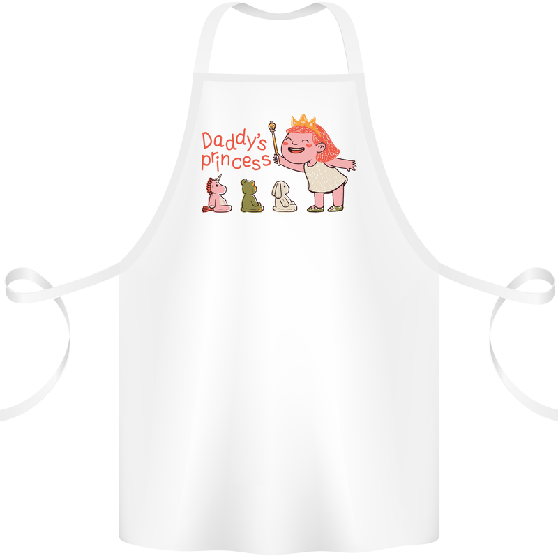 Daddys Princess Funny Unicorn Teddy Bear Cotton Apron 100% Organic White