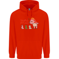 Daddys Princess Funny Unicorn Teddy Bear Mens 80% Cotton Hoodie Bright Red