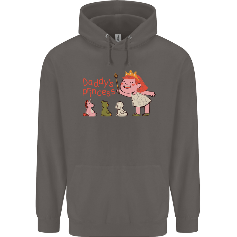 Daddys Princess Funny Unicorn Teddy Bear Mens 80% Cotton Hoodie Charcoal