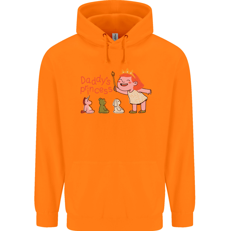 Daddys Princess Funny Unicorn Teddy Bear Mens 80% Cotton Hoodie Orange