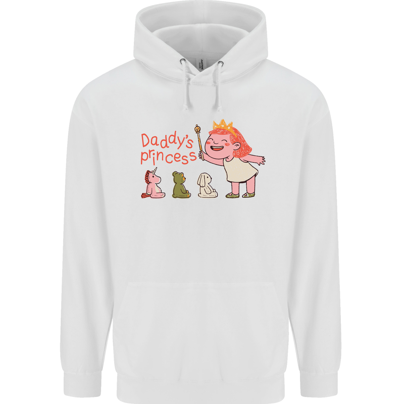 Daddys Princess Funny Unicorn Teddy Bear Mens 80% Cotton Hoodie White
