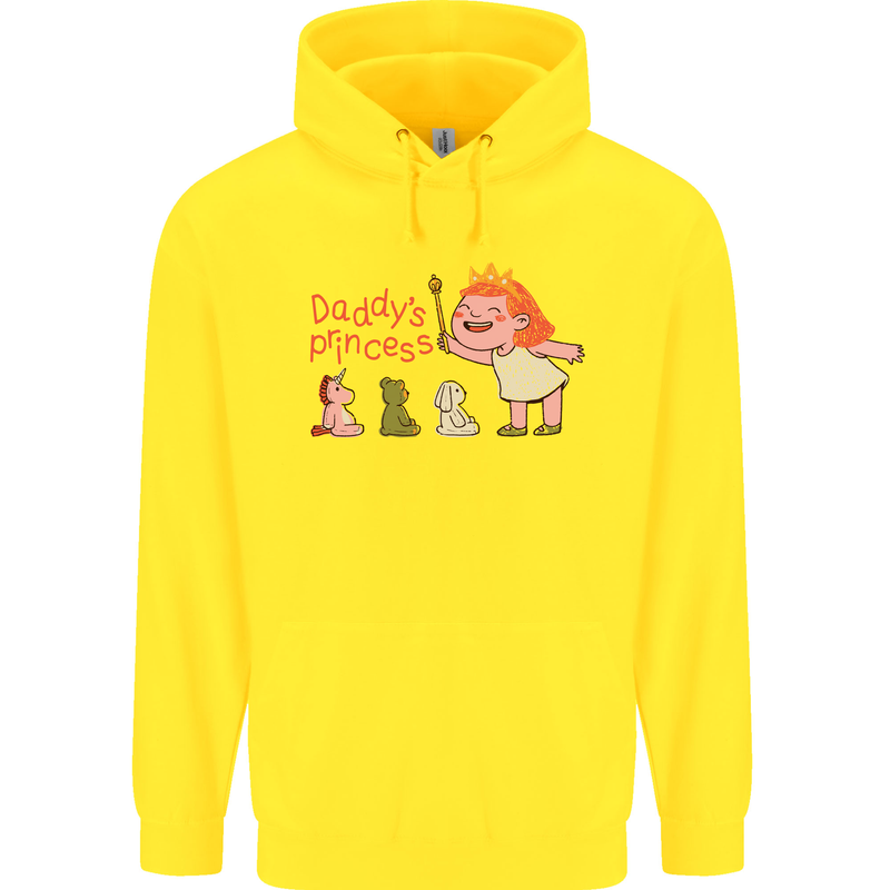 Daddys Princess Funny Unicorn Teddy Bear Mens 80% Cotton Hoodie Yellow