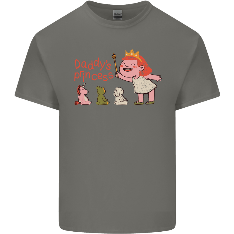Daddys Princess Funny Unicorn Teddy Bear Mens Cotton T-Shirt Tee Top Charcoal