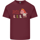 Daddys Princess Funny Unicorn Teddy Bear Mens Cotton T-Shirt Tee Top Maroon