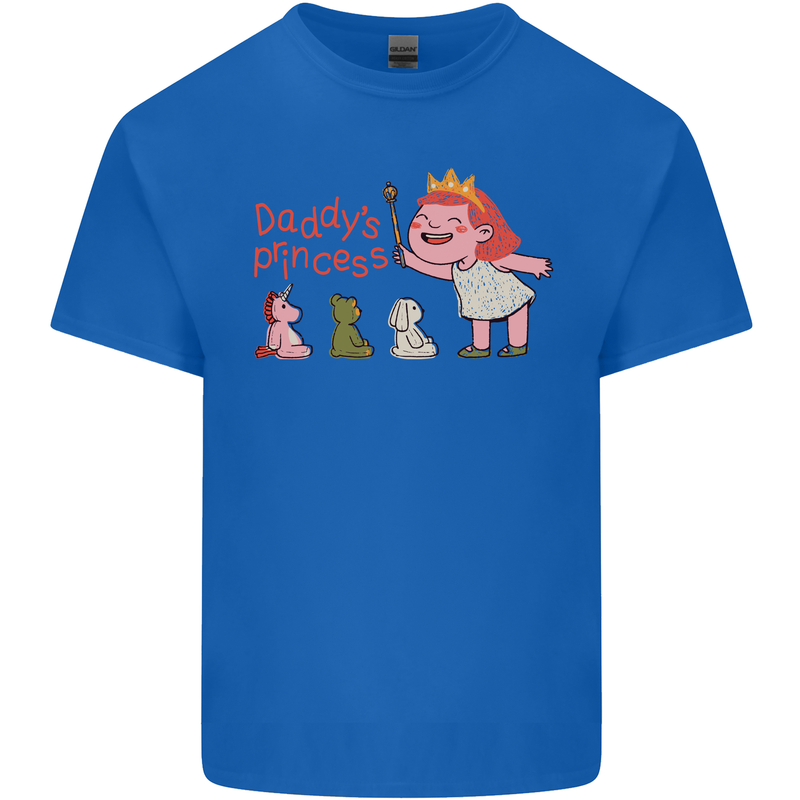 Daddys Princess Funny Unicorn Teddy Bear Mens Cotton T-Shirt Tee Top Royal Blue