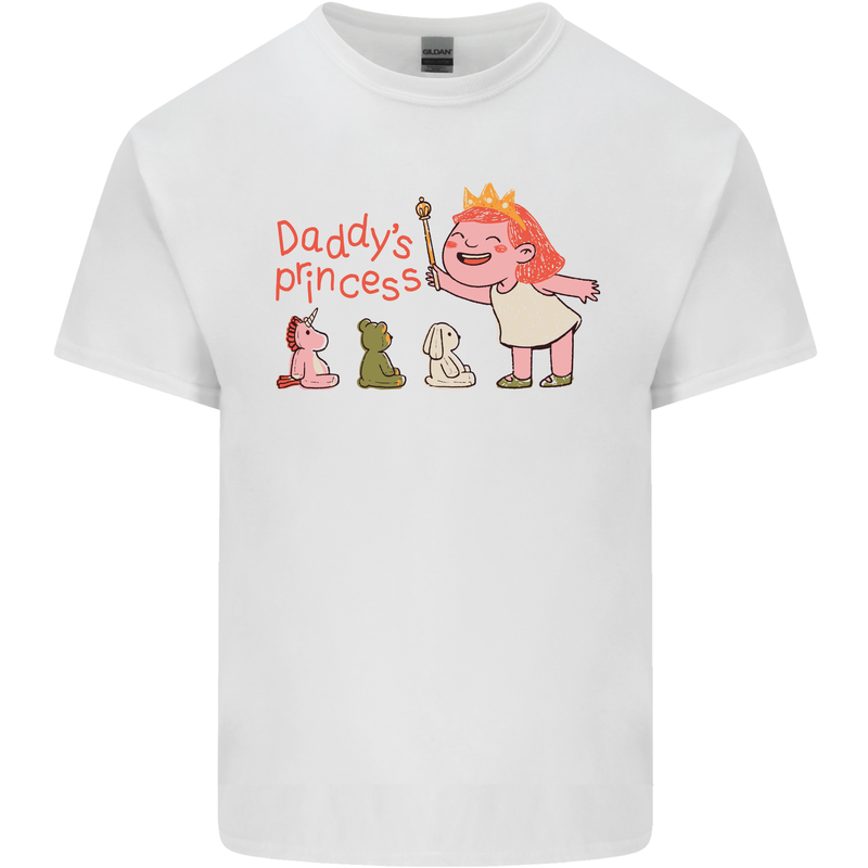 Daddys Princess Funny Unicorn Teddy Bear Mens Cotton T-Shirt Tee Top White