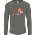 Daddys Princess Funny Unicorn Teddy Bear Mens Long Sleeve T-Shirt Charcoal