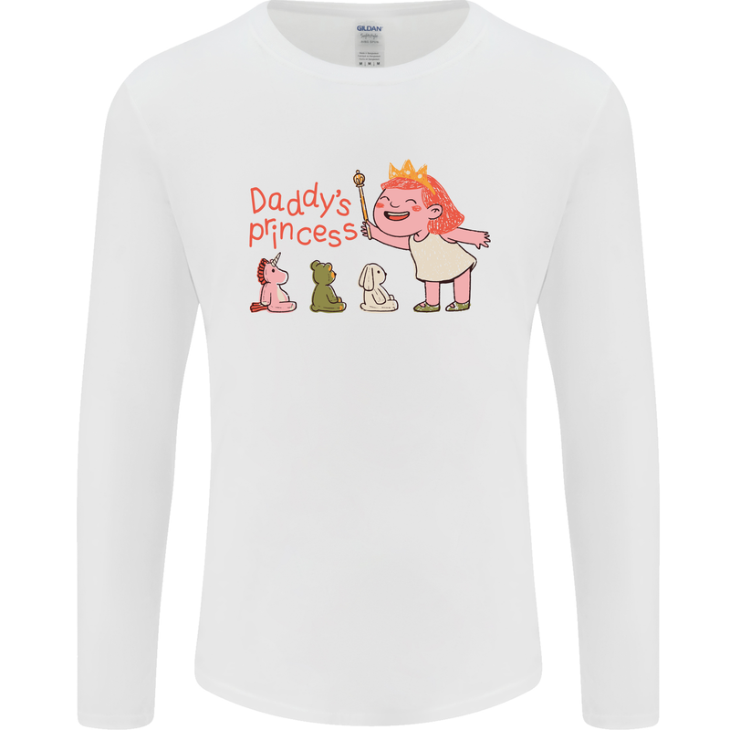 Daddys Princess Funny Unicorn Teddy Bear Mens Long Sleeve T-Shirt White