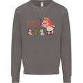 Daddys Princess Funny Unicorn Teddy Bear Mens Sweatshirt Jumper Charcoal