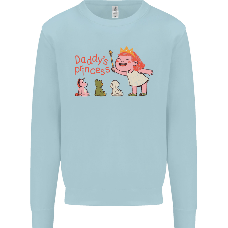 Daddys Princess Funny Unicorn Teddy Bear Mens Sweatshirt Jumper Light Blue
