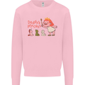 Daddys Princess Funny Unicorn Teddy Bear Mens Sweatshirt Jumper Light Pink