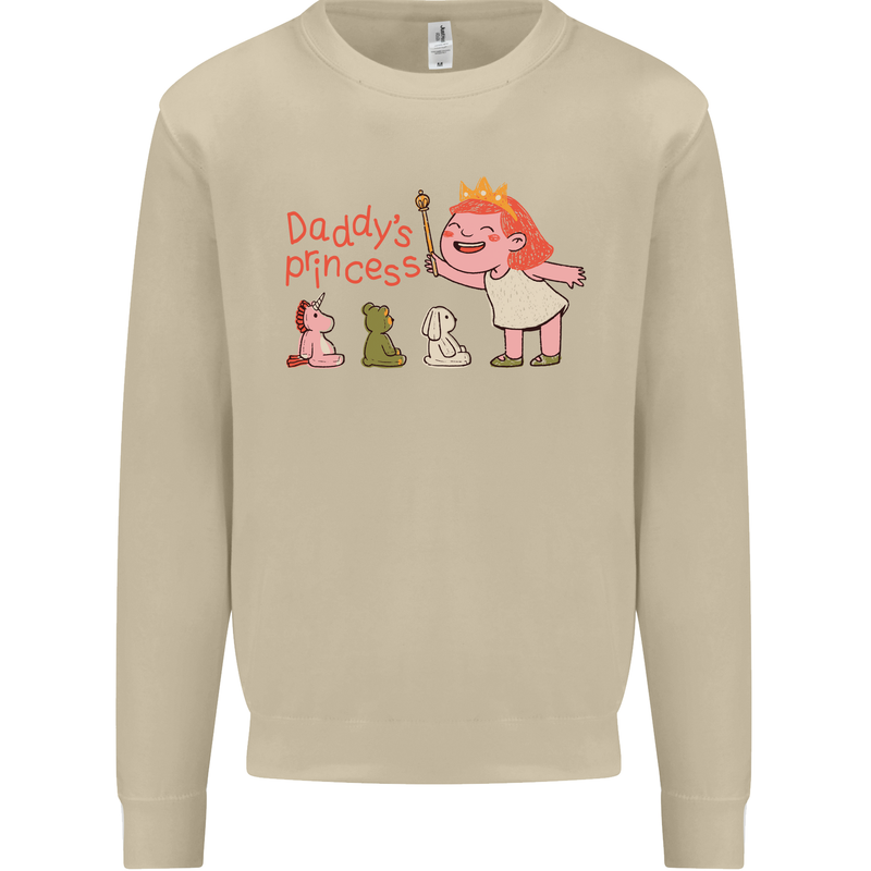 Daddys Princess Funny Unicorn Teddy Bear Mens Sweatshirt Jumper Sand