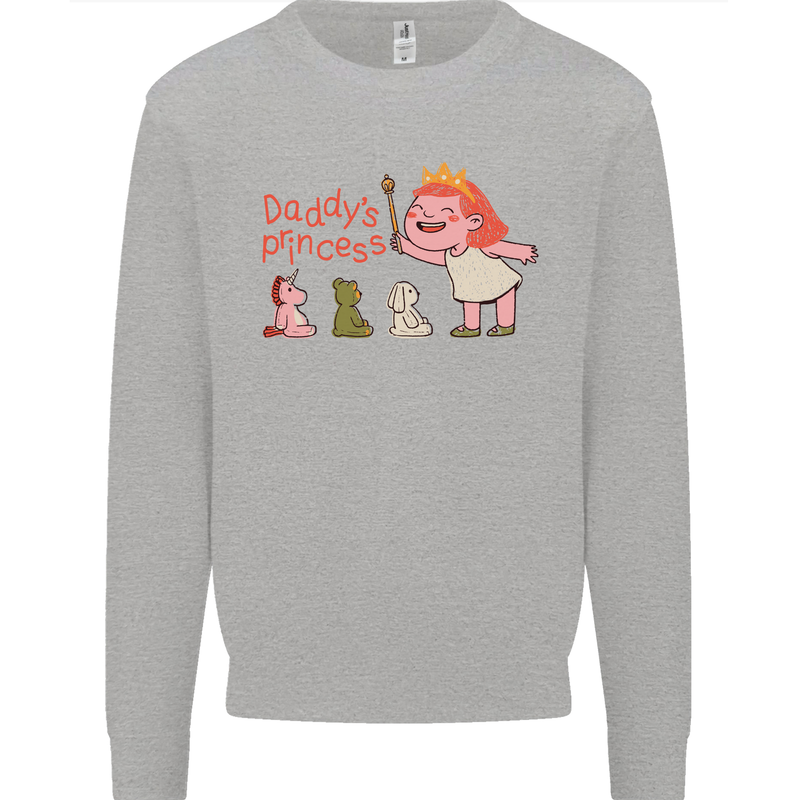 Daddys Princess Funny Unicorn Teddy Bear Mens Sweatshirt Jumper Sports Grey