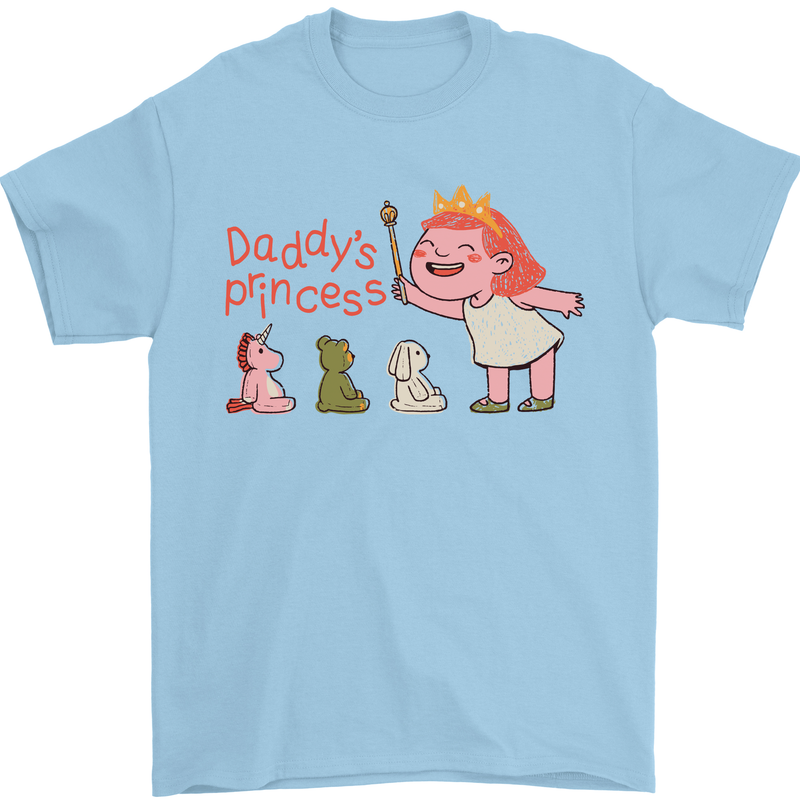 Daddys Princess Funny Unicorn Teddy Bear Mens T-Shirt 100% Cotton Light Blue