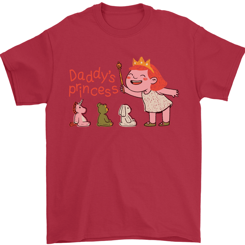 Daddys Princess Funny Unicorn Teddy Bear Mens T-Shirt 100% Cotton Red