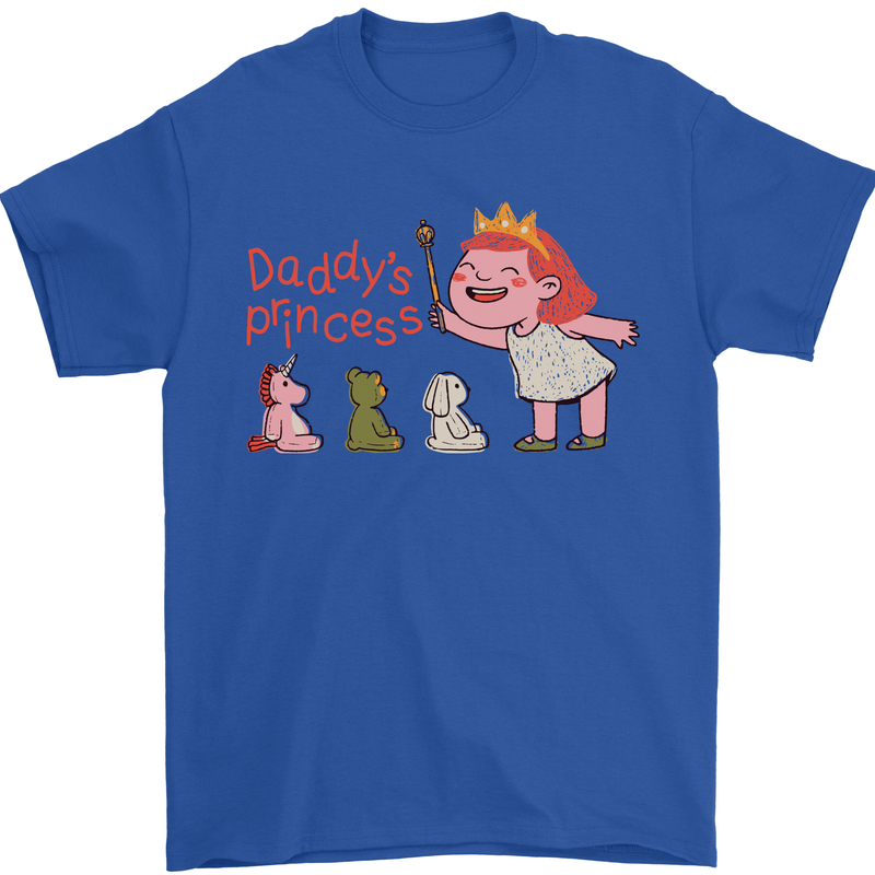 Daddys Princess Funny Unicorn Teddy Bear Mens T-Shirt 100% Cotton Royal Blue