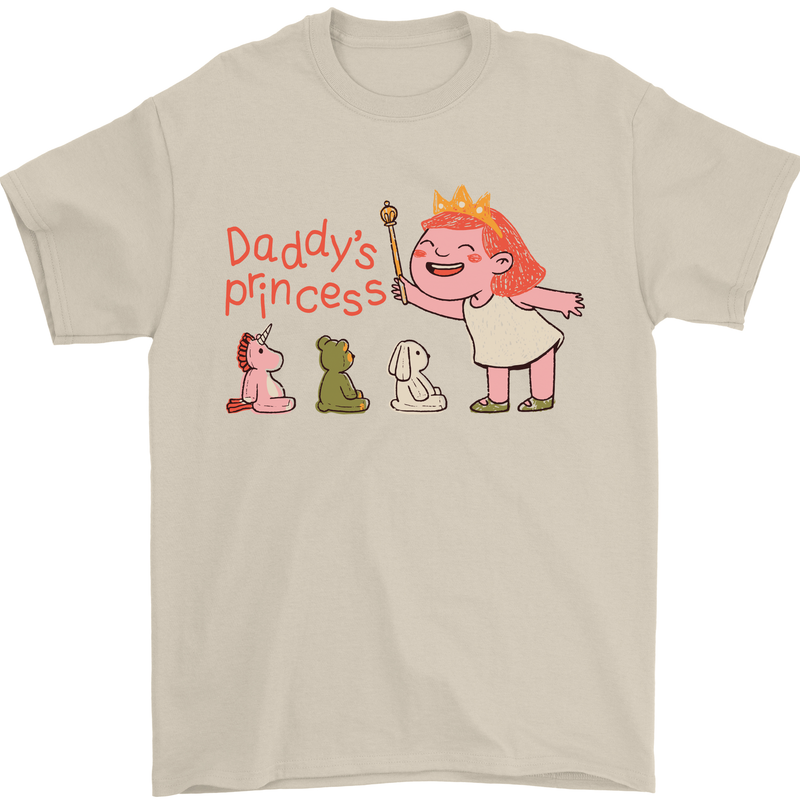 Daddys Princess Funny Unicorn Teddy Bear Mens T-Shirt 100% Cotton Sand