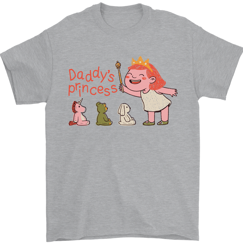 Daddys Princess Funny Unicorn Teddy Bear Mens T-Shirt 100% Cotton Sports Grey