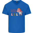 Daddys Princess Funny Unicorn Teddy Bear Mens V-Neck Cotton T-Shirt Royal Blue