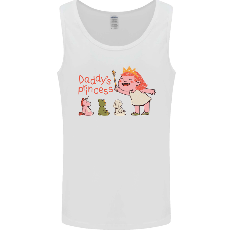 Daddys Princess Funny Unicorn Teddy Bear Mens Vest Tank Top White