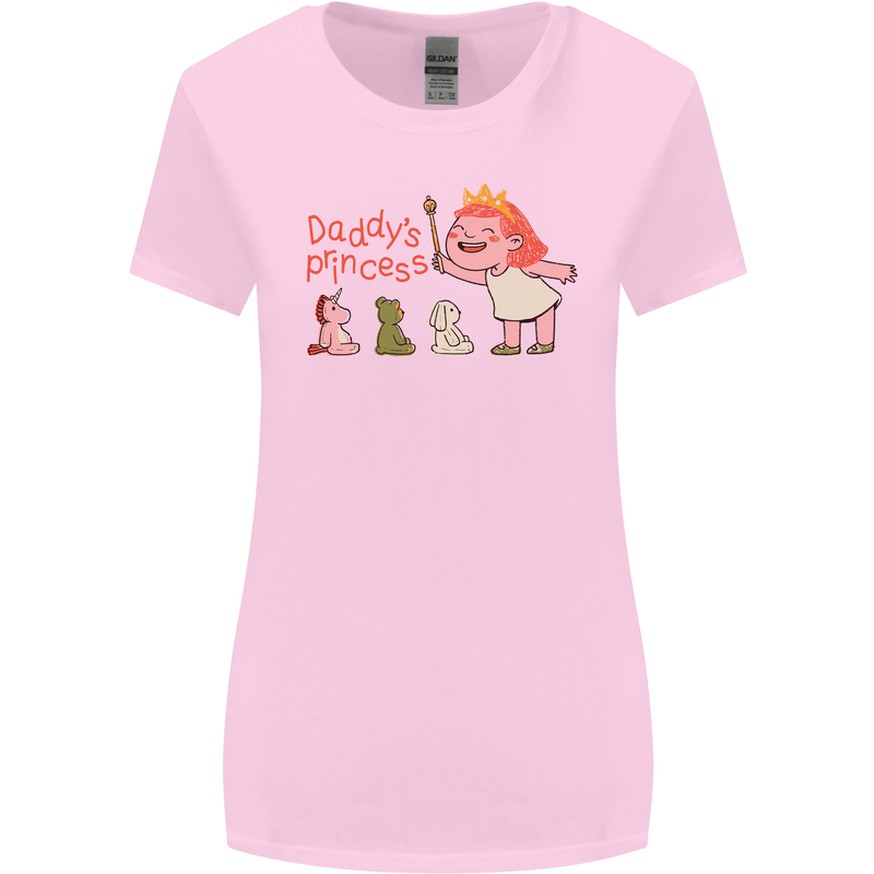 Daddys Princess Funny Unicorn Teddy Bear Womens Wider Cut T-Shirt Light Pink